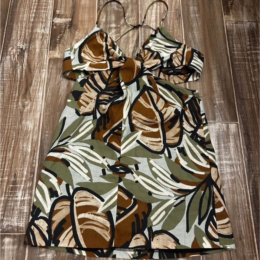 Zara Multicolor Abstract Print Dress